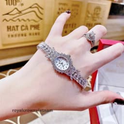 Thumbnail Đồng hồ nữ chính hãng Royal Crown 2527 dây thép đính đá cao cấp, chống nước, đeo tay đẹp, sang chảnh 4