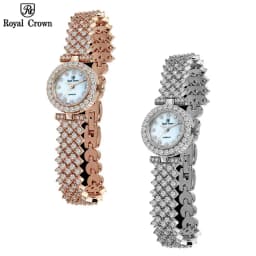 Thumbnail Đồng hồ nữ chính hãng Royal Crown 6305L dây thép đính đá cao cấp, chống nước, đẹp, sang chảnh 1