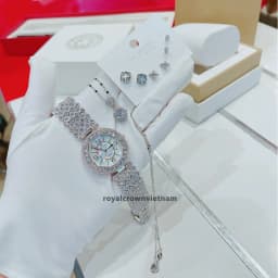 Thumbnail Đồng hồ nữ chính hãng Royal Crown 2607 dây thép đính đá cao cấp, chống nước, đeo tay đẹp, sang chảnh 4