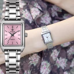 Thumbnail Đồng Hồ Nữ Chống Thấm Nước WWOOR Mặt Vuông Màu Trắng Bằng Thép Không Gỉ Thời Trang 2