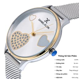 Thumbnail Đồng hồ nữ Daniel Klein Watch DK.1.13021 mặt nhỏ đính đá, kính cứng chống xước, chống nước, dây thép đeo tay cao cấp 2