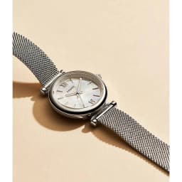 Thumbnail Đồng hồ nữ Fossil Carlie dây kim loại, mặt xà cừ 29 MM, màu bạc, ES4432 2
