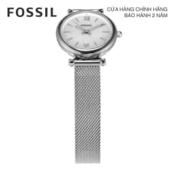 Thumbnail Đồng hồ nữ Fossil Carlie dây kim loại, mặt xà cừ 29 MM, màu bạc, ES4432 3