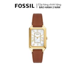 Thumbnail Đồng hồ nữ Fossil Raquel dây da thật màu nâu, mặt chữ nhật khảm xà cừ 26 MM, ES5307 1