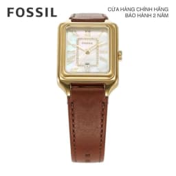 Thumbnail Đồng hồ nữ Fossil Raquel dây da thật màu nâu, mặt chữ nhật khảm xà cừ 26 MM, ES5307 3