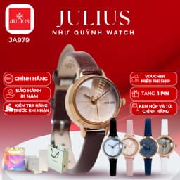 Thumbnail Đồng Hồ Nữ JA-979 Julius Hàn Quốc Mặt size 2,3cm Dây Da 5 màu (Hồng, Nâu, Xanh, Đen, Trắng) 1