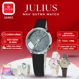 Thumbnail Đồng hồ nữ Julius Hàn Quốc Ja-963 size mặt 2,6cm dây da ( Trắng, Xám, Đen) 1