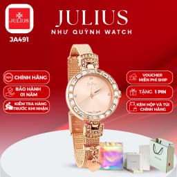 Thumbnail Đồng hồ nữ Julius Hàn Quốc Ja-491 size mặt 2,8cm dây thép (Đồng hồng) 1
