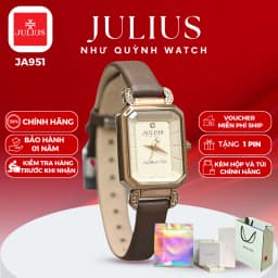 Thumbnail Đồng hồ nữ Julius Hàn Quốc Ja-951 dây da (Nâu) 1