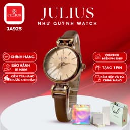 Thumbnail Đồng hồ nữ Julius Hàn Quốc Ja-925 size mặt 2,6cm dây da (Nâu) 1