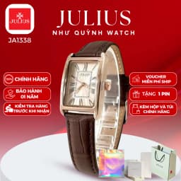 Thumbnail Đồng Hồ Nữ Julius Hàn Quốc JA-1338 size mặt 19,5x31mm Dây Da (Nâu) 1