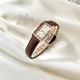Thumbnail Đồng Hồ Nữ Julius Hàn Quốc JA-1338 size mặt 19,5x31mm Dây Da (Nâu) 2