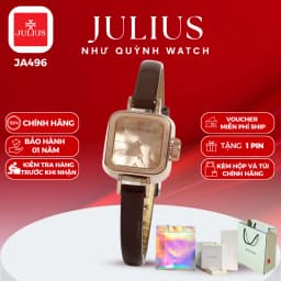 Thumbnail Đồng hồ nữ Julius Hàn Quốc JA-496 dây da size mặt 2cm (Nâu) 1