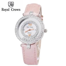 Thumbnail Đồng Hồ Nữ Royal Crown 3628 Dây Da Hồng Chính Hãng Đẹp Dịu Dàng Nữ Tính 1