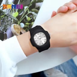 Thumbnail Đồng hồ Quartz SKMEI 1717 chống thấm nước thiết kế đơn giản với dây đeo bằng silicon thời trang cho nam và nữ 1