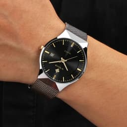 Thumbnail Đồng Hồ Quartz WWOOR 8016 Bằng Thép Lưới Siêu Mỏng Chống Thấm Nước Màu Bạc Thời Trang Cho Nam 2