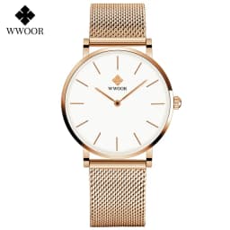 Thumbnail Đồng Hồ Quartz WWOOR Chất Liệu Thép Không Gỉ Mạ Vàng Hồng Chống Thấm Nước Reloj Mujer-8840 1