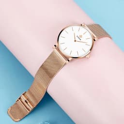 Thumbnail Đồng Hồ Quartz WWOOR Chất Liệu Thép Không Gỉ Mạ Vàng Hồng Chống Thấm Nước Reloj Mujer-8840 3
