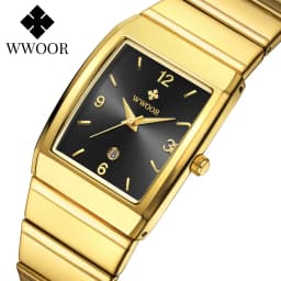 Thumbnail Đồng Hồ Quartz WWOOR Mạ Vàng Chống Thấm Nước Chất Liệu Thép Không Gỉ 8888 1