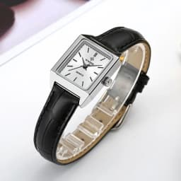 Thumbnail Đồng Hồ Quartz WWOOR Mặt Chữ Nhật Dây Da Màu Đen reloj mujer-8850 4