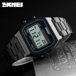 Thumbnail Đồng hồ SKMEI 1123 dây thép sang trọng mặt led tráng gương cảm ứng cao cấp dành cho giới trẻ/ nam và nữ 4