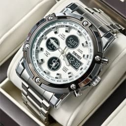 Thumbnail Đồng hồ thạch anh doanh nhân màn hình kép SKMEI 1389 mới 1