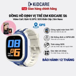 Thumbnail Đồng hồ thông minh trẻ em Kidcare S6 gọi video call định vị GPS - Màu trắng xanh 1