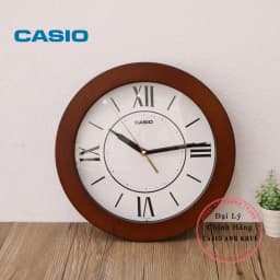 Thumbnail Đồng hồ treo tường Casio IQ-126-5BDF kim trôi viền gỗ 1
