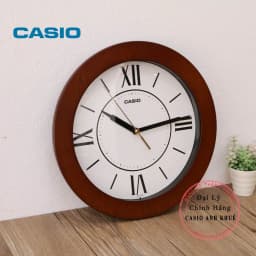 Thumbnail Đồng hồ treo tường Casio IQ-126-5BDF kim trôi viền gỗ 2