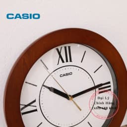 Thumbnail Đồng hồ treo tường Casio IQ-126-5BDF kim trôi viền gỗ 3