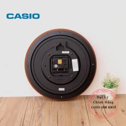 Thumbnail Đồng hồ treo tường Casio IQ-126-5BDF kim trôi viền gỗ 4