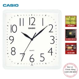Thumbnail Đồng hồ treo tường vuông Casio IQ-06-7DF trắng ( cỡ ngang 25cm) 1