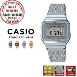 Thumbnail Đồng hồ unisex dây kim loại Casio chính hãng A700 Series (35mm) 1