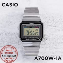 Thumbnail Đồng hồ unisex dây kim loại Casio chính hãng A700 Series (35mm) 3