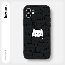 Thumbnail Ốp điện thoại JURSUE Y3560 họa tiết mèo thích hợp cho iPhone 16 15 14 13 12 11 Pro Max SE 2020 X XR XS ip 8 7 Plus 2