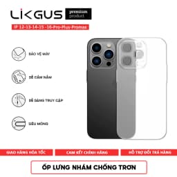 Thumbnail Ốp Likgus Slim Nhám Chống Vân Tay, Chống Trơn, Siêu Mỏng Cho 11-12-13-14-15-16-Plus-Pro-Promax 1