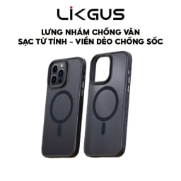 Thumbnail Ốp LIKGUS-Lưng Nhám Chống Vân-Chống Ố-Chống Sốc-Hỗ Trợ Sạc Không Dây Cho IP Series 11-12-13-14-15-16 2