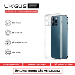Thumbnail Ốp Lưng CHÍNH HÃNG LIKGUS - Màng Bảo Vệ Camera Trong Suốt - Viền Cứng Không Ố Vàng Cho IP 16-15-14 1