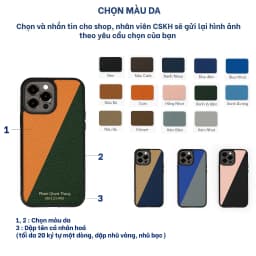 Thumbnail Ốp lưng Iphone thủ công da epsom cao cấp OP102 - phối hai màu- viền TPU chống sốc Bụi Leather 1