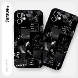 Thumbnail Ốp lưng JURSUE mềm chống bẩn hình độc lạ ngầu đen Cho iPhone 16 15 14 13 12 11 Pro Max SE 2020 X XR XS ip 8 7 Plus Y3338 1