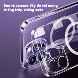 Thumbnail Ốp Lưng Likgus Trong Suốt Sạc Từ Tính Màng Bảo Vệ Camera Full PC Cứng Không Ố Vàng Cho IP 16-15-14-13-12-Pro-Plus-Promax 3