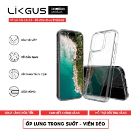 Thumbnail Ốp Lưng Likgus Trong Suốt Viền TPU Chống Sốc Lưng PC Cứng Chống Ố Vàng Cho IP 11-16-Pro-Plus-Promax 1
