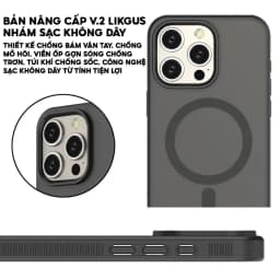 Thumbnail Ốp Lưng Nhám Chống Vân - Sạc Không Dây-Viền Chống Trơn Chính Hãng LIKGUS Dùng Cho IP 11-12-13-14-15 2