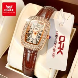 Thumbnail OPK Đồng hồ nữ Chống nước Hình chữ nhật Cổ điển Dây da Quartz 8616 1