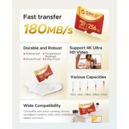 Thumbnail Orico 32GB 64GB 128GB Micro SD microSDXC Full HD và 4K UHD cho Camera Drone Dash Cam (ORICO-F3) 1