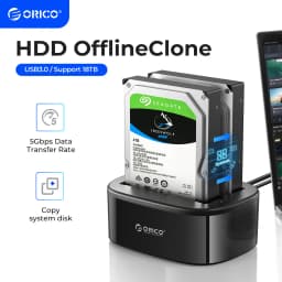 Thumbnail Orico Clone Docking Station 2.5 3.5 Dual Bay SATA Sang USB 3.0 HDD Enclosure Tool Free Duplicator HDD Case 24TB cho Windows Mac OS (6228US3) 1