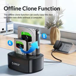 Thumbnail Orico Clone Docking Station 2.5 3.5 Dual Bay SATA Sang USB 3.0 HDD Enclosure Tool Free Duplicator HDD Case 24TB cho Windows Mac OS (6228US3) 3