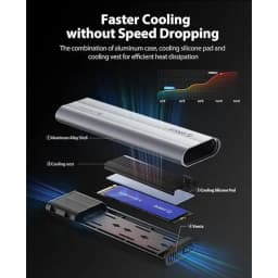 Thumbnail Orico M.2 NVMe SATA SSD Vỏ USB Bộ chuyển đổi bên ngoài Hỗ trợ UASP cho PCIe NVMe SATA SSD (AXM2) 3