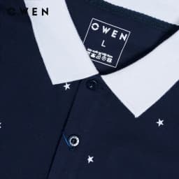 Thumbnail OWEN - Áo polo ngắn tay Body Fit APV243781 màu Xanh tím than chất liệu CVC Spandex 3