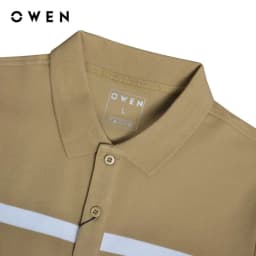 Thumbnail OWEN - Áo polo ngắn tay Bodyfit APV253633 màu Vàng đậm chất liệu Cotton-Poly-Spandex 1